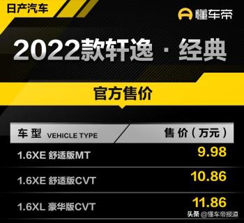 新车 | 售9.98万元起，新款日产轩逸·经典正式上市，配置调整  -图1